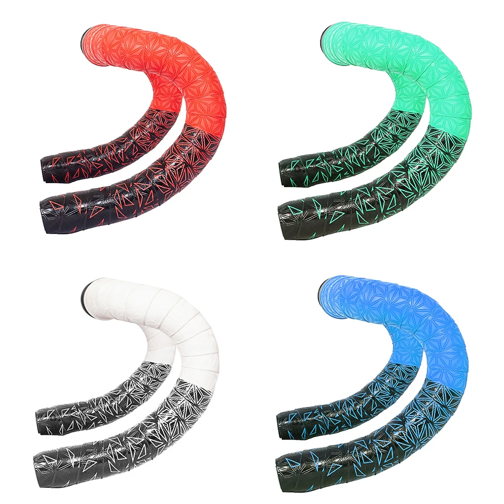 1pair New Bike Tape Double-Color Road Bicycle Chrysanthemum Pattern Bar Tape EVA+PU Oft Anti-Vibration Wrap Tape Durable Bartape
