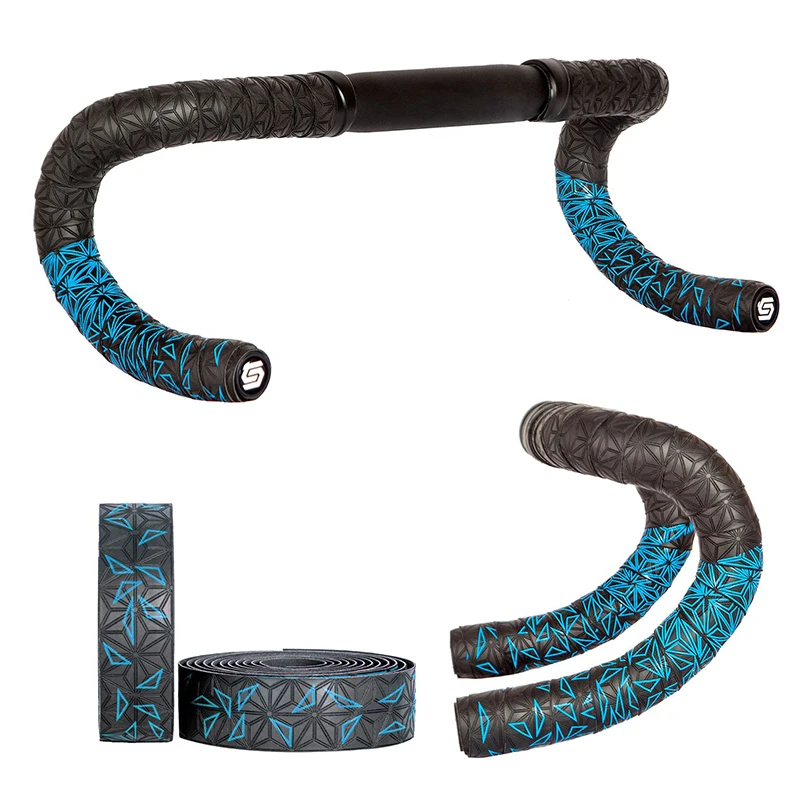 1pair New Bike Tape Double-Color Road Bicycle Chrysanthemum Pattern Bar Tape EVA+PU Oft Anti-Vibration Wrap Tape Durable Bartape