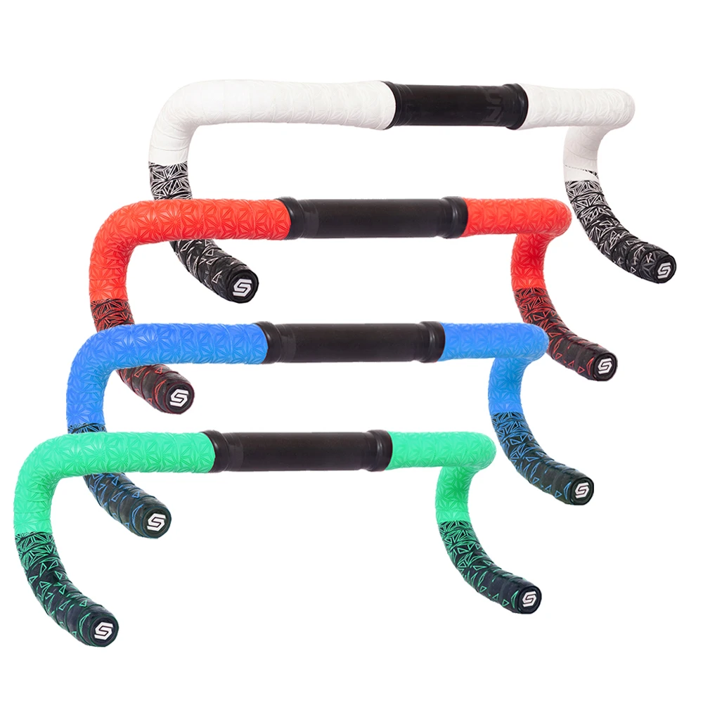 1pair New Bike Tape Double-Color Road Bicycle Chrysanthemum Pattern Bar Tape EVA+PU Oft Anti-Vibration Wrap Tape Durable Bartape