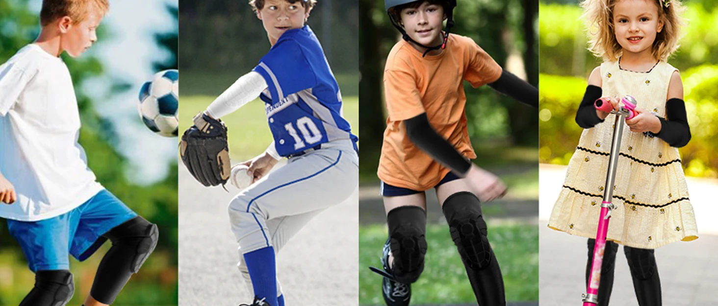 1Pc Kids/Youth 5-15 Year Sports Honeycomb Compression Knee Pad/Elbow Pad Guards Protective Gear for Basketball Baseball,Football