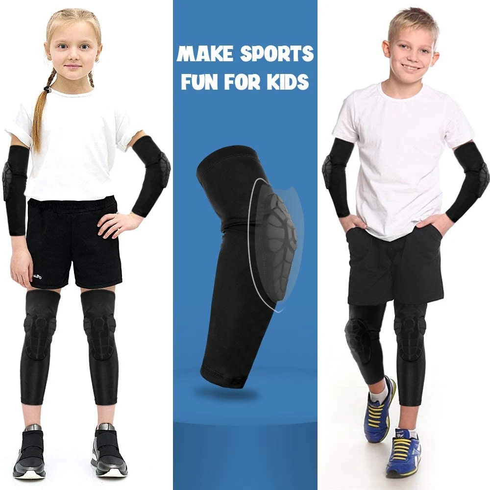 1Pc Kids/Youth 5-15 Year Sports Honeycomb Compression Knee Pad/Elbow Pad Guards Protective Gear for Basketball Baseball,Football