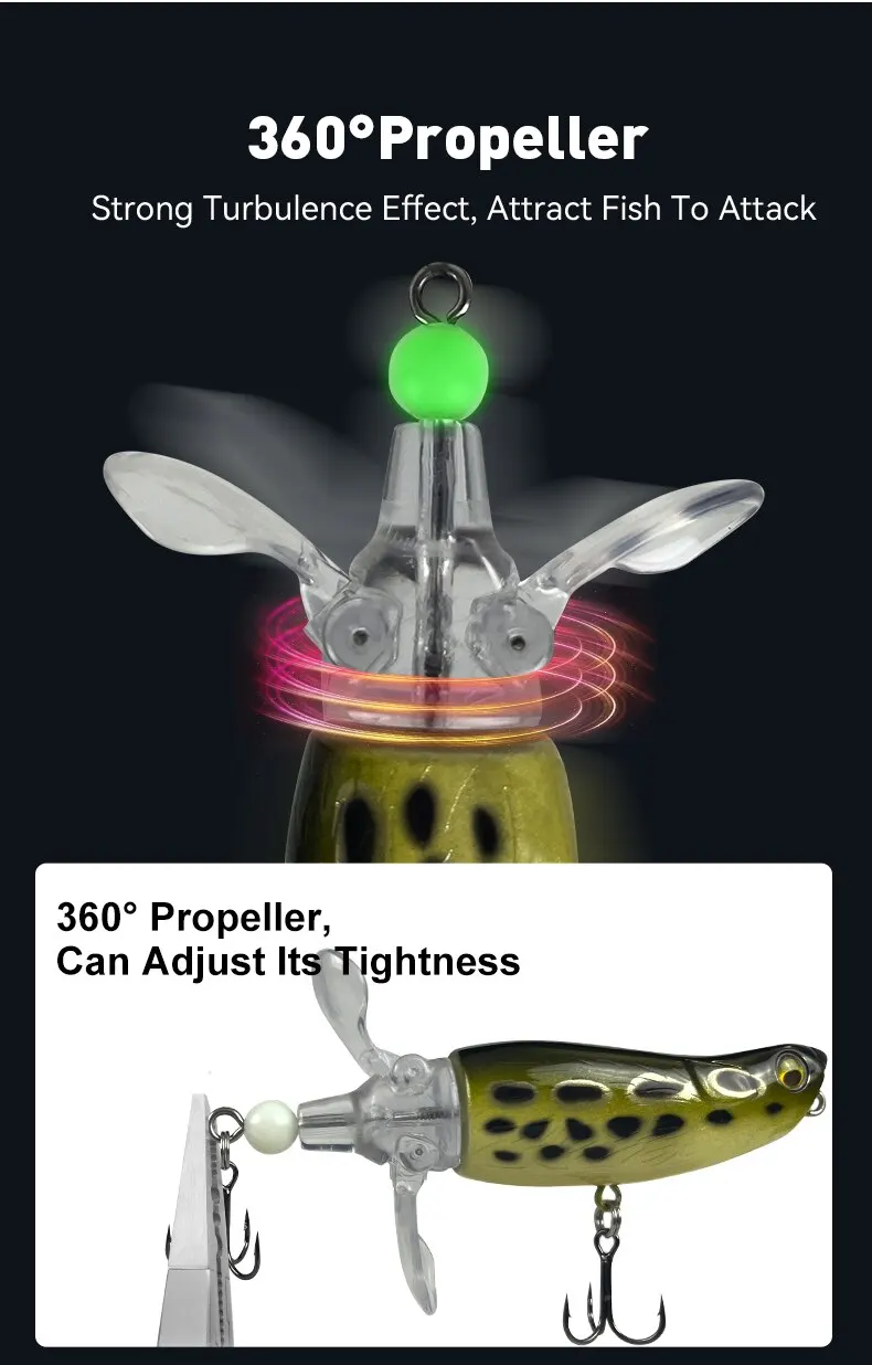 Popper Fishing Lures Top Water Hard Baits Whopper Plopper Soft Rotating Tail 85mm 15g Popper Wobblers For Bass Pike