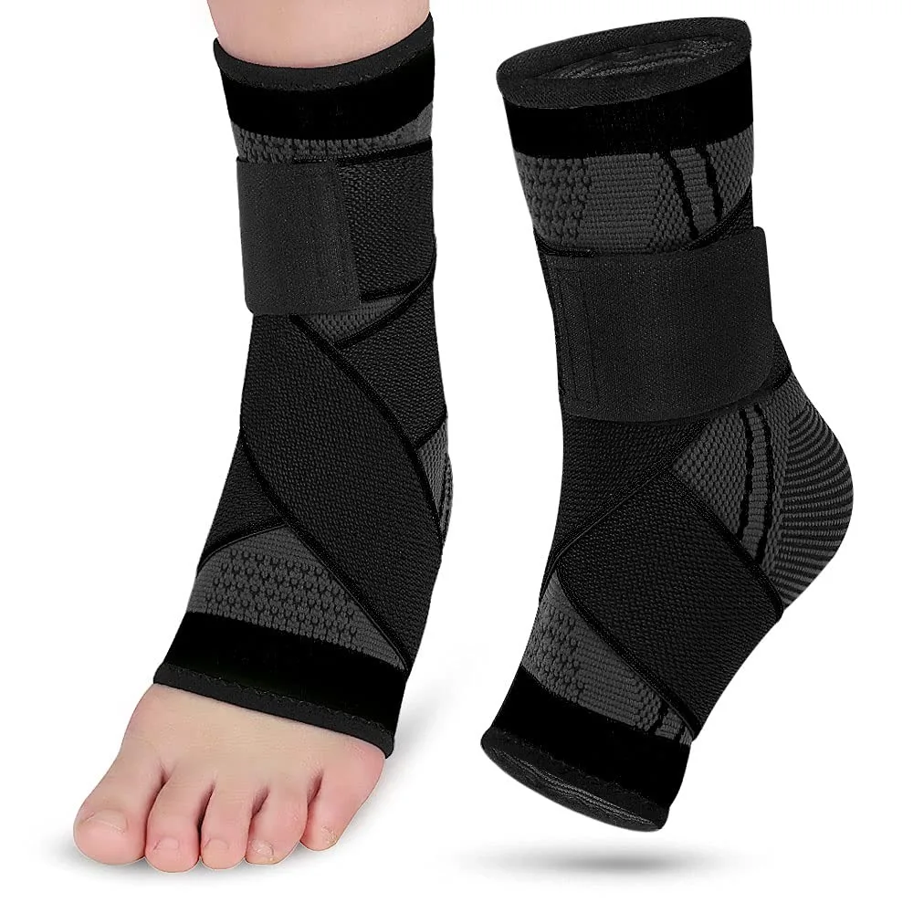 1Pcs Adjustable Ankle Brace Compression Sleeve, Arch Support & Foot Stabilizer, Elastic Wrap for Plantar Fasciitis, Achilles