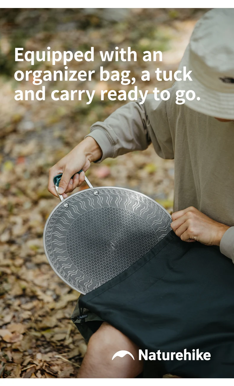 Naturehike Medical Stainless Steel Baking Pan BottomHoneycomb CoalNon-Stick DesignOutdoor FurnitureUniversal Baking Pan