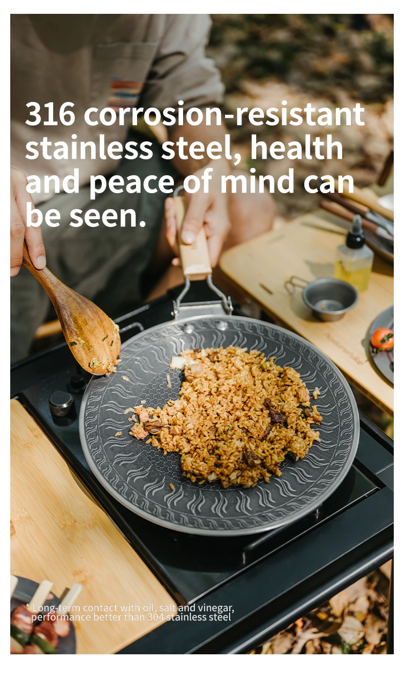 Naturehike Medical Stainless Steel Baking Pan BottomHoneycomb CoalNon-Stick DesignOutdoor FurnitureUniversal Baking Pan