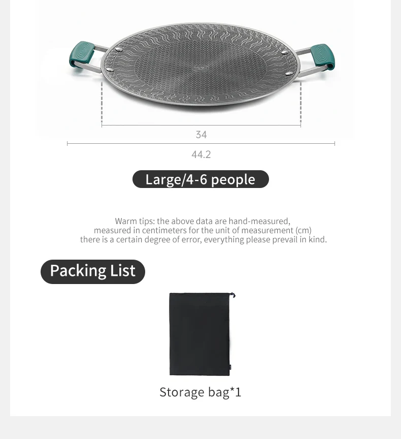 Naturehike Medical Stainless Steel Baking Pan BottomHoneycomb CoalNon-Stick DesignOutdoor FurnitureUniversal Baking Pan