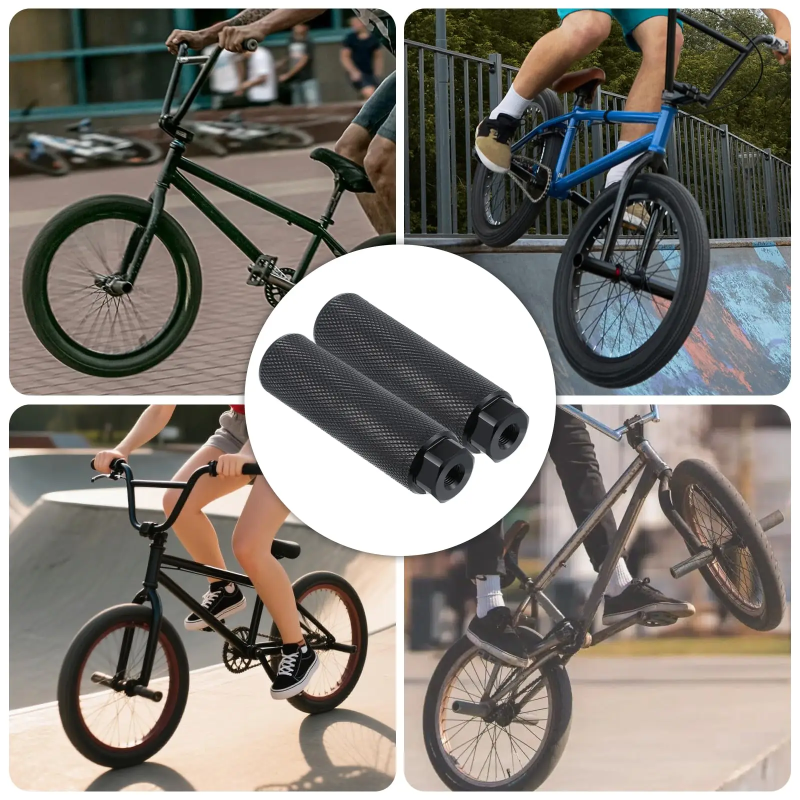 DOMEN Bike Pegs Aluminum Alloy Anti Skid Lead Foot For BMX Bike Fit 3/8'' Axle Footrest-Lever Bike Pegs Bicycle Accessories