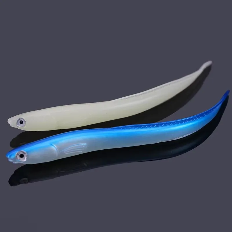 WEIHE 5pcs 14cm 6.3g Soft Fishing Lure Seabass Artificial Bait Electric Eel Shad Eel Needfish Fishing Tackle