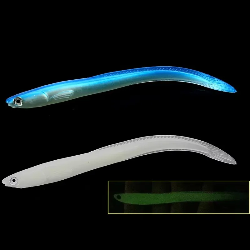 WEIHE 5pcs 14cm 6.3g Soft Fishing Lure Seabass Artificial Bait Electric Eel Shad Eel Needfish Fishing Tackle
