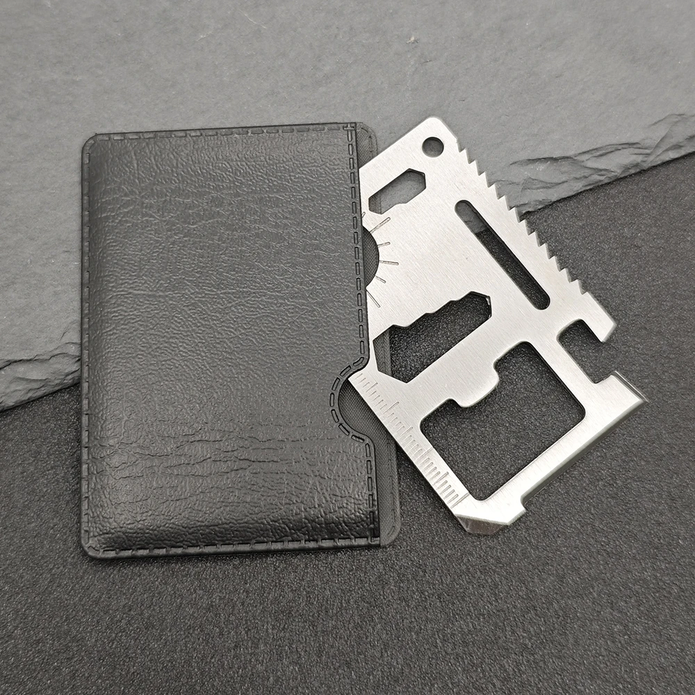 Stainless Steel EDC Pocket Tool 11 in 1 Credit Card Portable Multi Function Survival Tool For Outdoor Camping Hunting Traveling