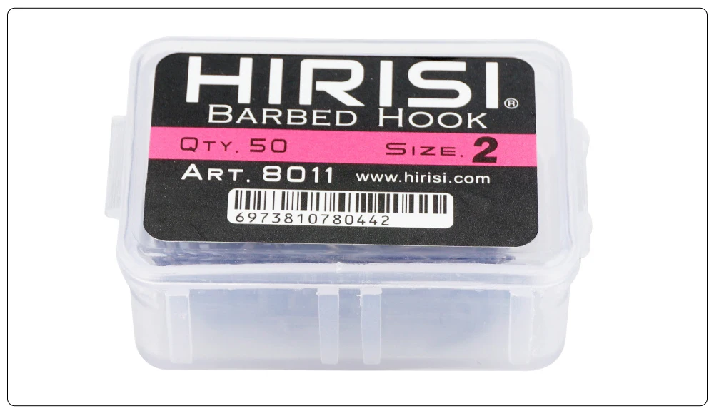 Hirisi 50/100pcs PTFE Coating Carp Fishing Hooks Steel Barbed Hooks In Box 8011 Fishing Accessories