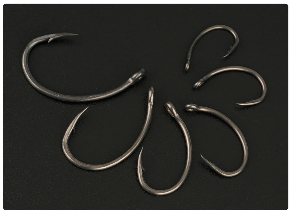 Hirisi 50/100pcs PTFE Coating Carp Fishing Hooks Steel Barbed Hooks In Box 8011 Fishing Accessories