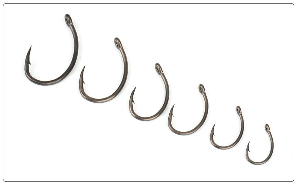 Hirisi 50/100pcs PTFE Coating Carp Fishing Hooks Steel Barbed Hooks In Box 8011 Fishing Accessories