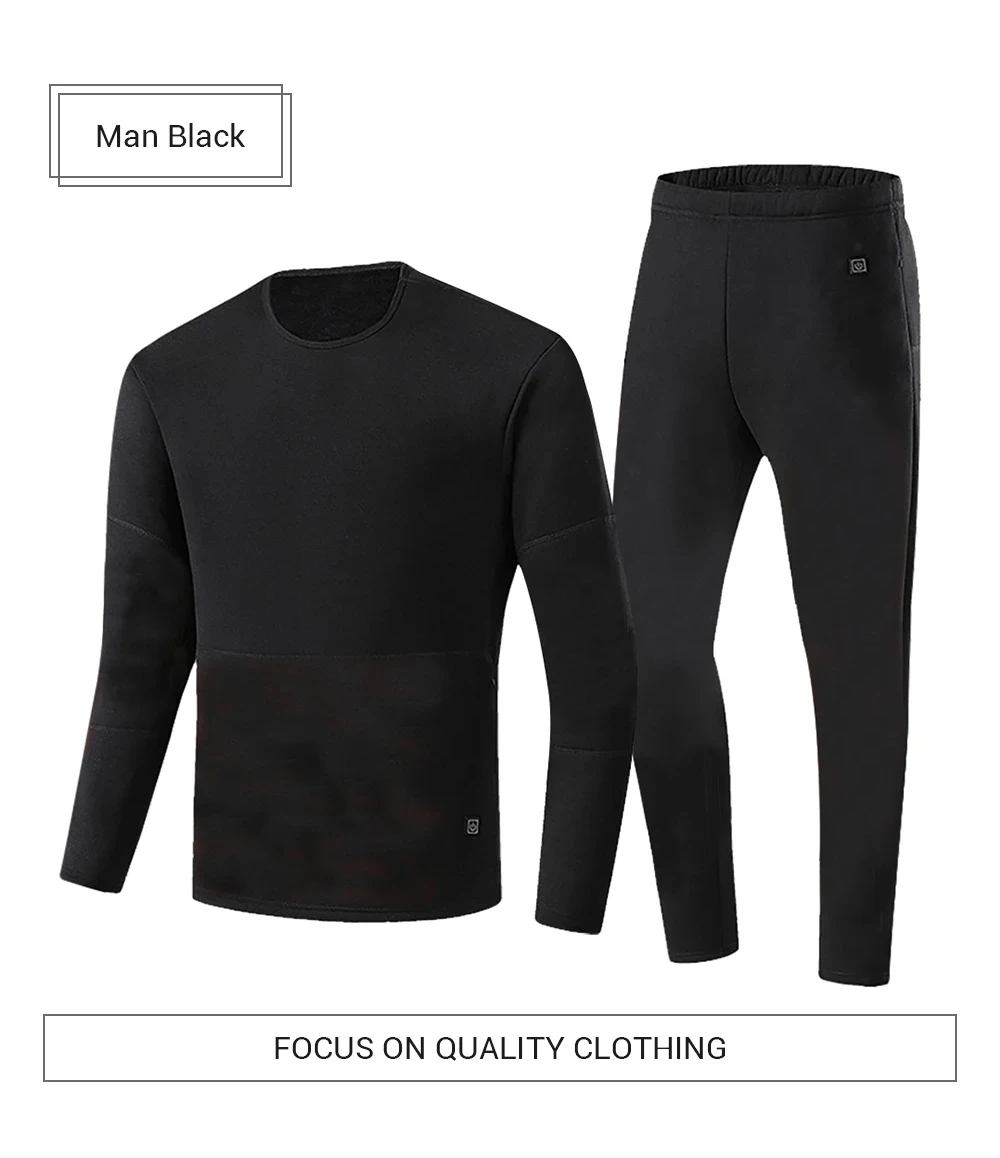 Winter Heated Underwear Set Women Men USB Electric Heating Jacket Outdoor Sports Thermal Underwear Electric Heated Equipment
