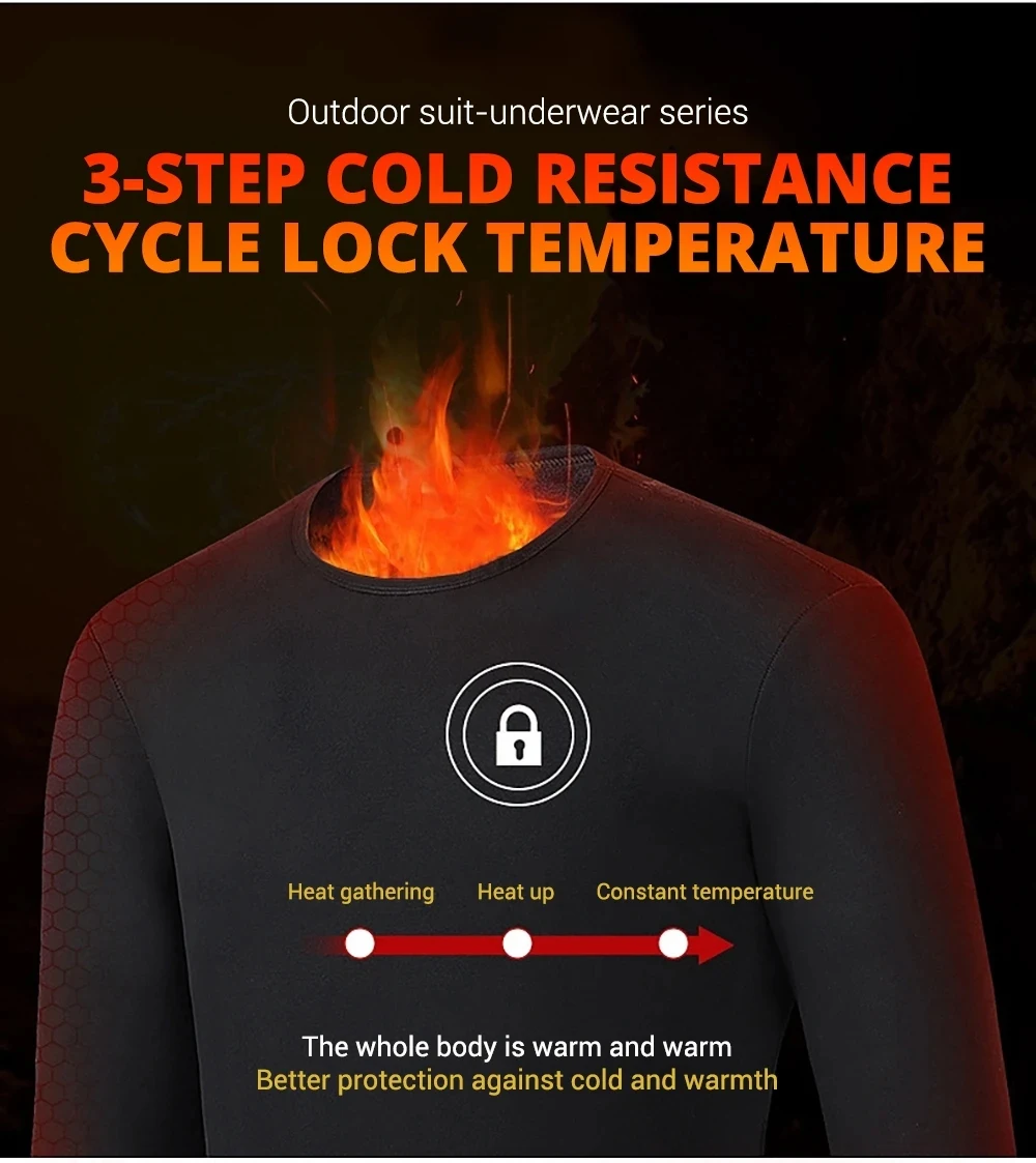 Winter Heated Underwear Set Women Men USB Electric Heating Jacket Outdoor Sports Thermal Underwear Electric Heated Equipment