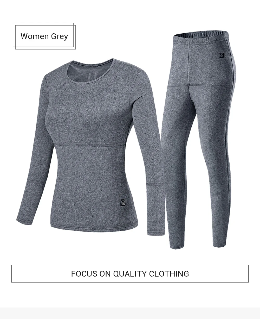 Winter Heated Underwear Set Women Men USB Electric Heating Jacket Outdoor Sports Thermal Underwear Electric Heated Equipment