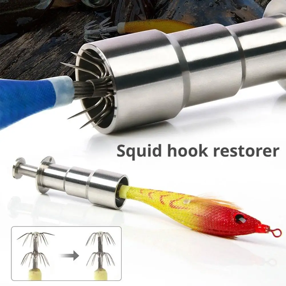 1PC Stainless Steel Squid Hook Corrector Portable Repair Tool For Deformed Fishhook Fishing Gear Saltwater Tackle Maintenance