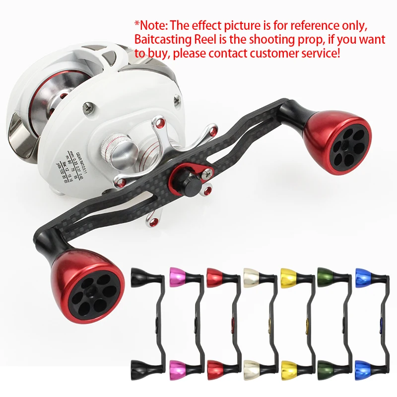 EKfan 130MM Carbon Fiber Fishing Handle Alloy Knobs 7X4MM/8X5MM Holes For Dawa/Shmano Baitccast Water-drop Reel DIY