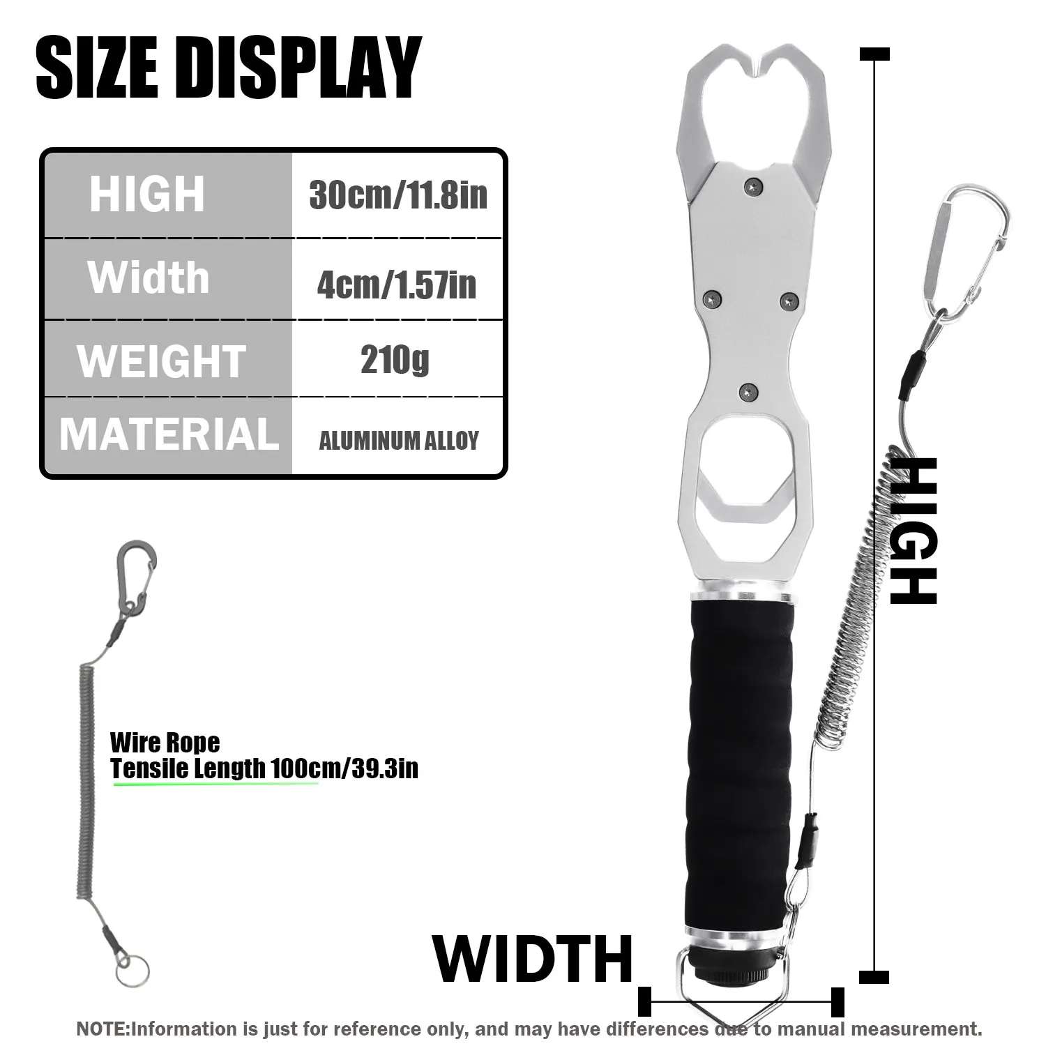 SAMOLLA Aluminum Alloy New Fishing Grip Pliers Accessories 18kg Spring scale 360 ° rotation Adjustable Grabber Tool Seawater