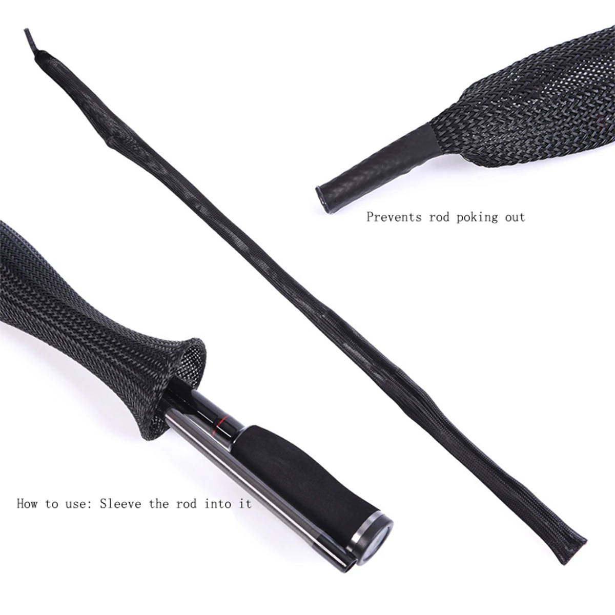 Fishing Rod Sock Fishing Rod Cover Fishing Rod Braided Net Protector Fishing Tool For Spinning Rods, Casting Rods, Ice Rods