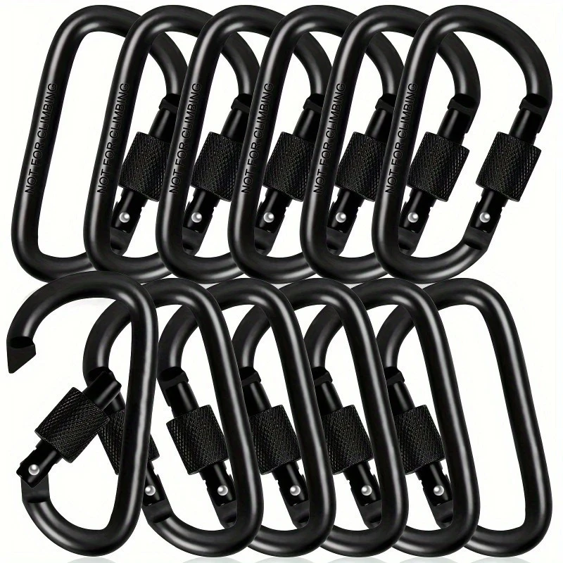 4Pcs Aluminum Alloy D-Ring Carabiner Hammock Hook Hook Organizer Shopping Bag Clip Hook for Outdoor Hiking Travel Backpack