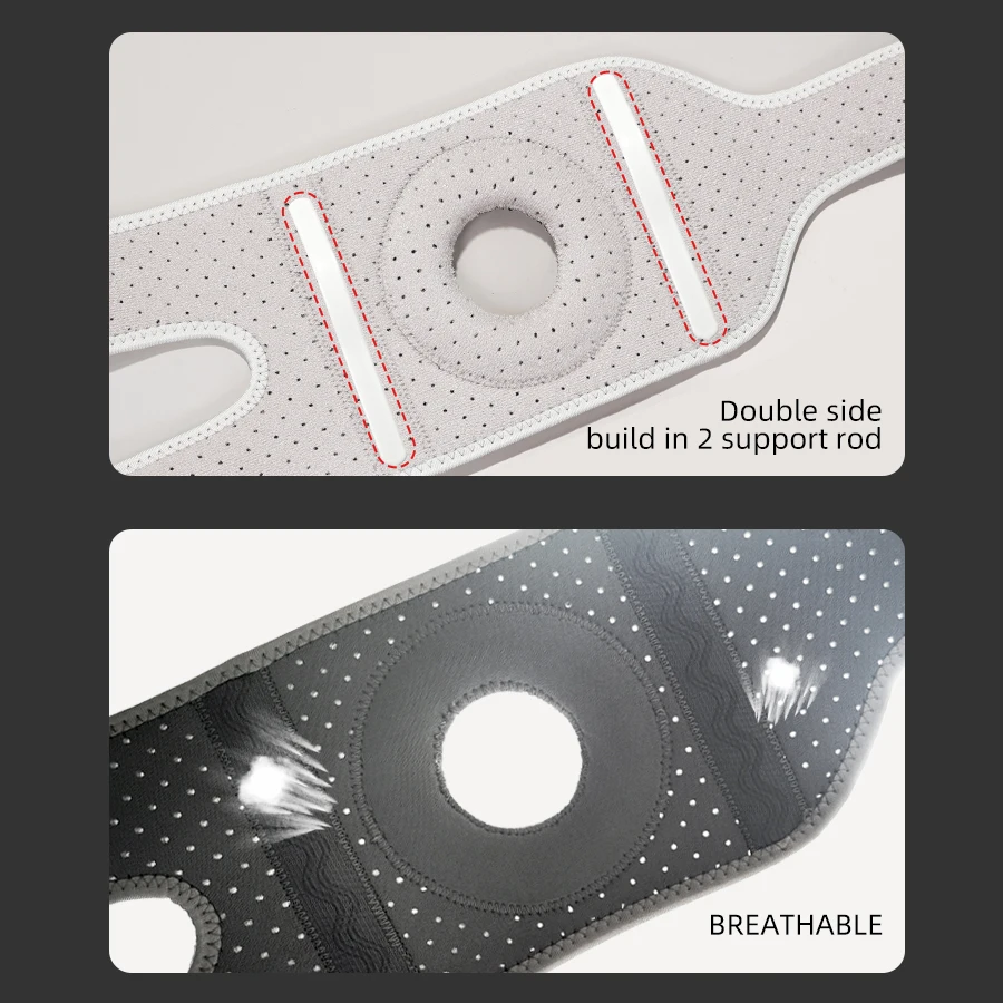 1 Piece Women Men Upgraded Anti-slip Breathable Adjustable Knee Support Patellar Silicone with Air Holes For Bask