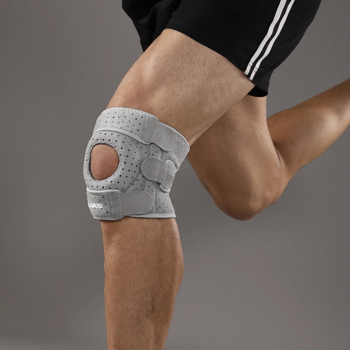 1 Piece Women Men Upgraded Anti-slip Breathable Adjustable Knee Support Patellar Silicone with Air Holes For Bask