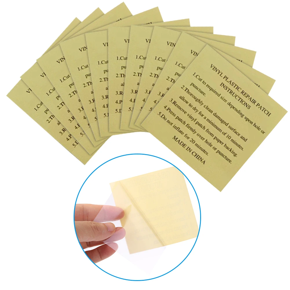 10-100pcs Pool Liner Repair Kit Underwater Repair Kit Sturdy Waterproof Air Mattress Patch Self Adhesive Pvc Inflatable Repair P