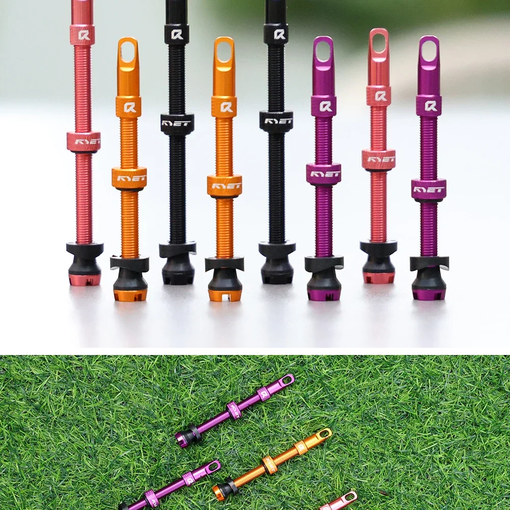 RYET Presta Tubeless Valves 44/60/70/80mm Tubeless Bike Valves for Road/MTB CNC Aluminum Valve Core Removable Sealant-Com
