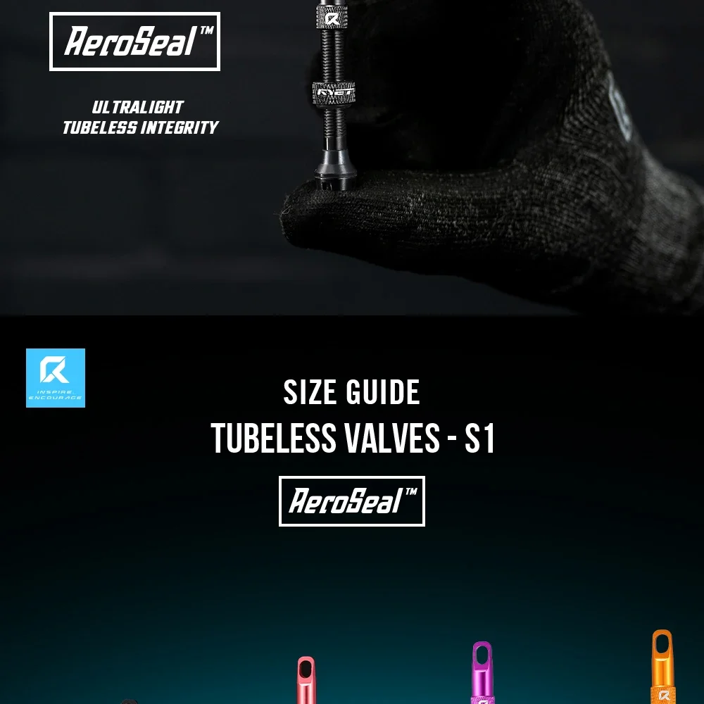 RYET Presta Tubeless Valves 44/60/70/80mm Tubeless Bike Valves for Road/MTB CNC Aluminum Valve Core Removable Sealant-Com