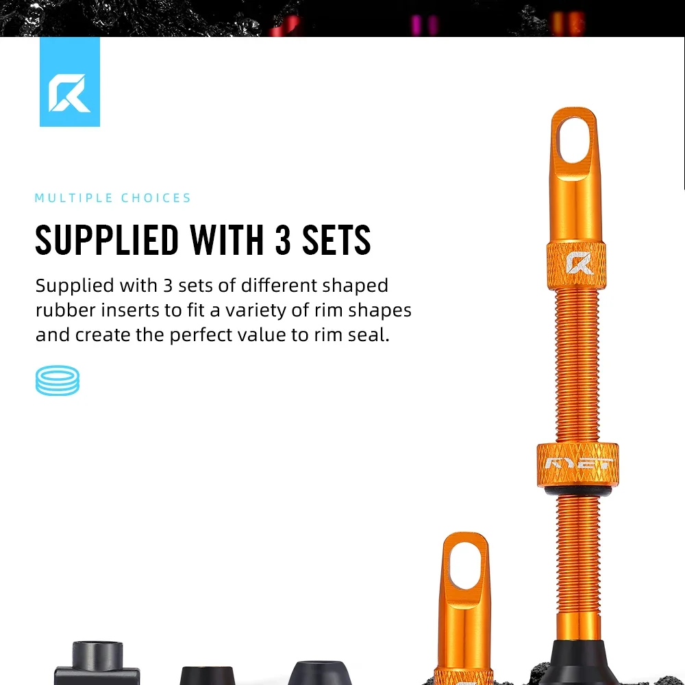 RYET Presta Tubeless Valves 44/60/70/80mm Tubeless Bike Valves for Road/MTB CNC Aluminum Valve Core Removable Sealant-Com