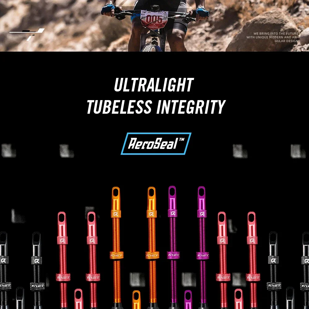 RYET Presta Tubeless Valves 44/60/70/80mm Tubeless Bike Valves for Road/MTB CNC Aluminum Valve Core Removable Sealant-Com