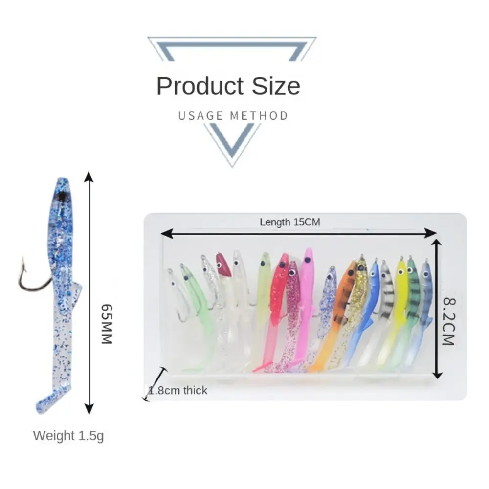 17pcs Mixed Color Raglou Sea Fishing Spinning Soft Lure Silicone Bait Shad Silicone Fishing Trolling Artificial Bait