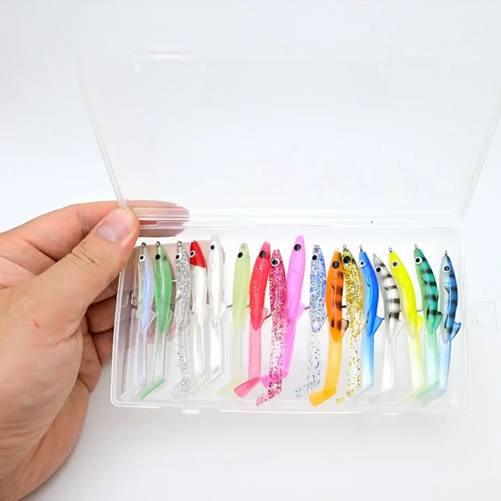 17pcs Mixed Color Raglou Sea Fishing Spinning Soft Lure Silicone Bait Shad Silicone Fishing Trolling Artificial Bait