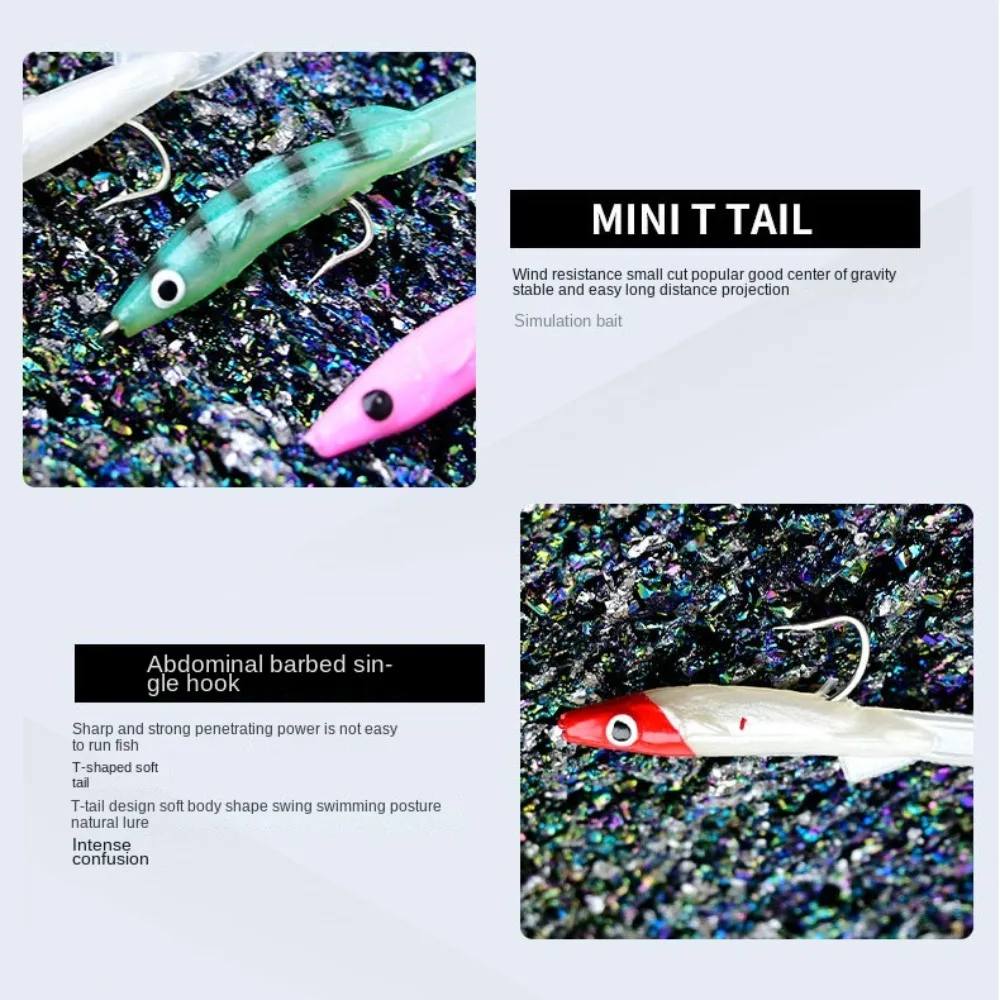 17pcs Mixed Color Raglou Sea Fishing Spinning Soft Lure Silicone Bait Shad Silicone Fishing Trolling Artificial Bait