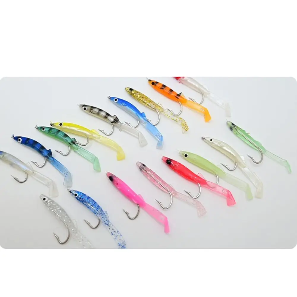 17pcs Mixed Color Raglou Sea Fishing Spinning Soft Lure Silicone Bait Shad Silicone Fishing Trolling Artificial Bait