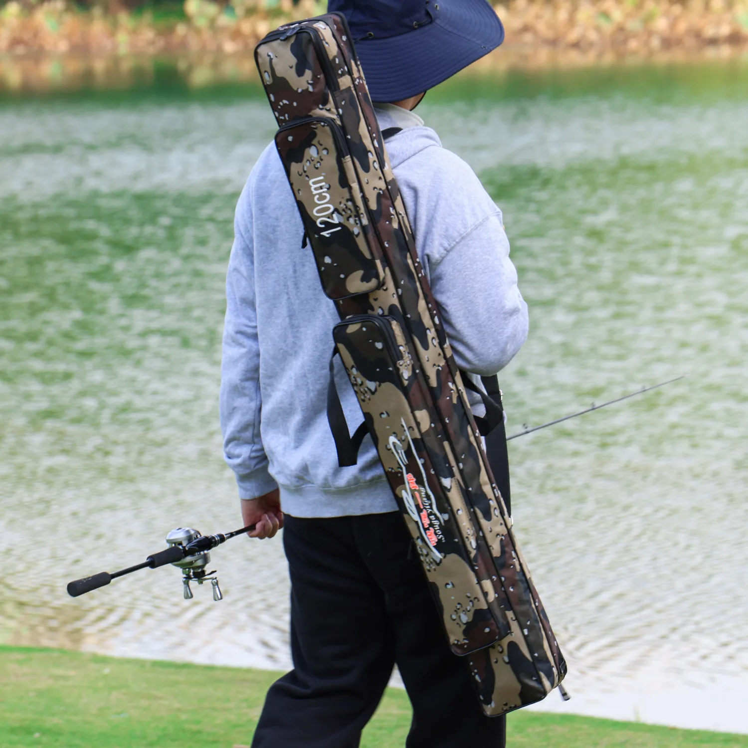 Sougayilang 80/120cm Fishing Rod Storage Bag Large Capacity Fishing Bag Fishing Gear Organizer Carp Fishing Bag Pesca