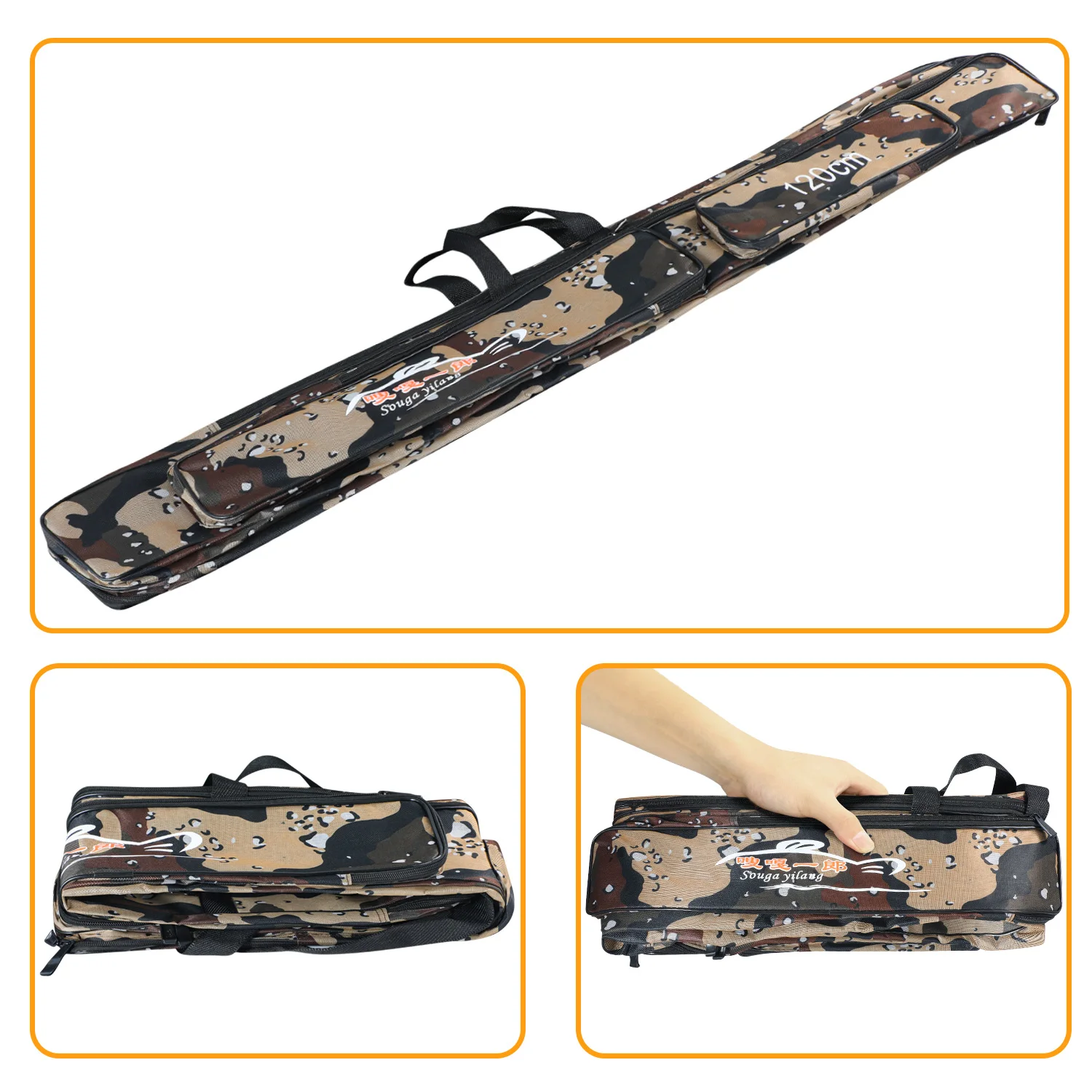 Sougayilang 80/120cm Fishing Rod Storage Bag Large Capacity Fishing Bag Fishing Gear Organizer Carp Fishing Bag Pesca