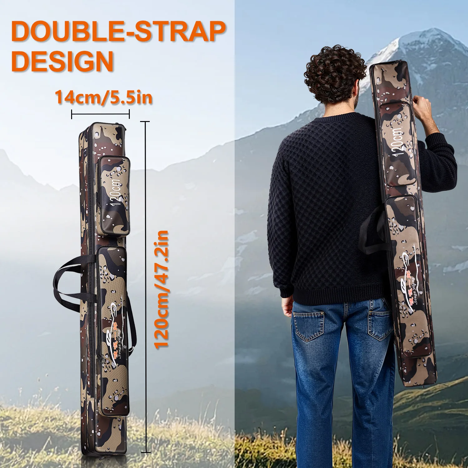 Sougayilang 80/120cm Fishing Rod Storage Bag Large Capacity Fishing Bag Fishing Gear Organizer Carp Fishing Bag Pesca