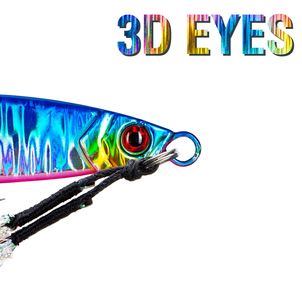7Pcs Metal Jig Fishing Lure 14-100g Sinking Lure Bait Casting Lure with Assist Hooks for Sea Fishing