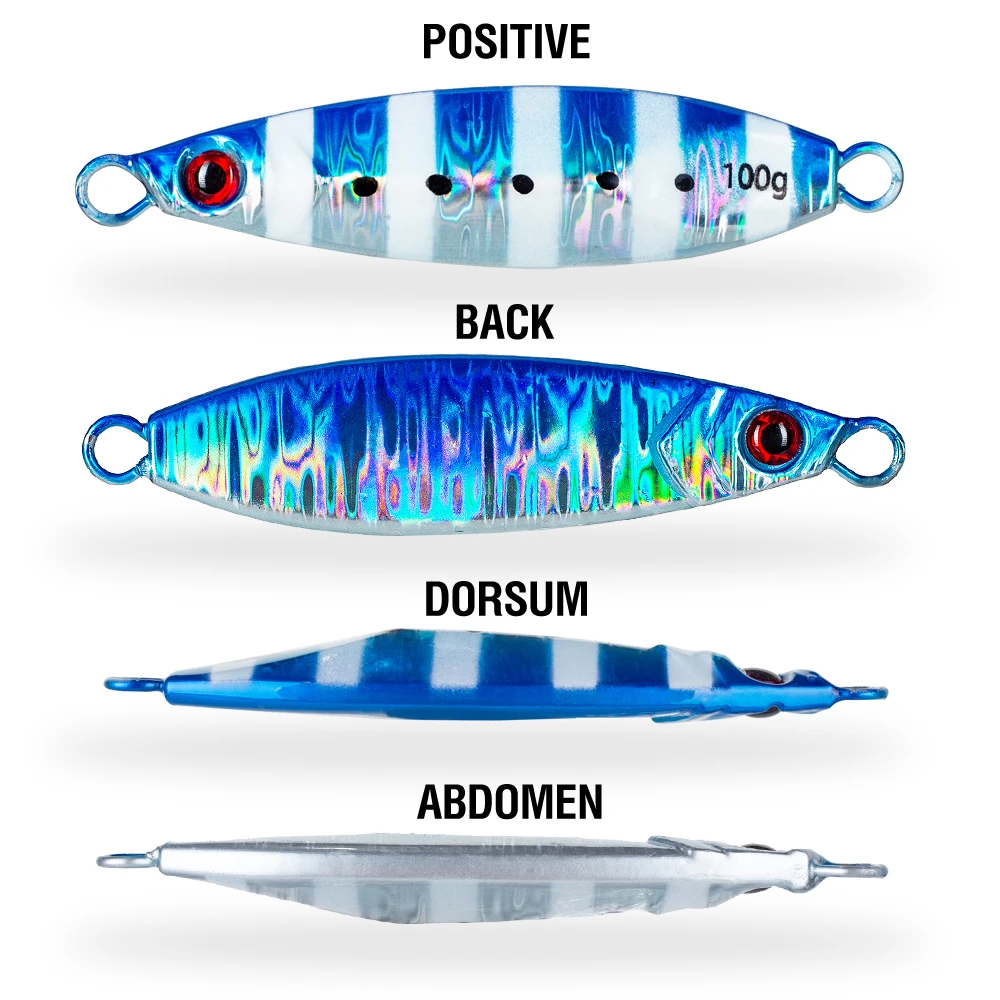 7Pcs Metal Jig Fishing Lure 14-100g Sinking Lure Bait Casting Lure with Assist Hooks for Sea Fishing