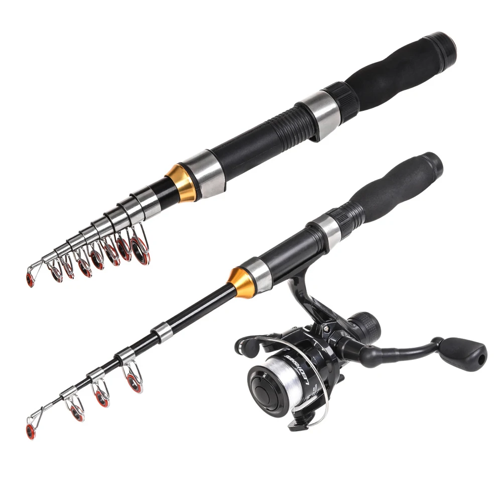 Ultra Short Mini Ice Fishing Rod Telescopic 1M-2.3M Pocket Travel Pole for Lure Fish in Saltwater Freshwater Winter
