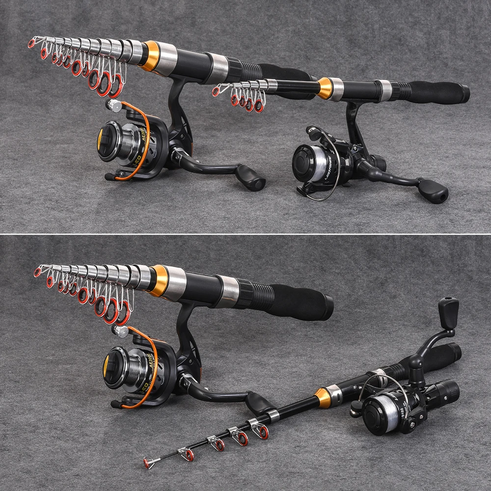 Ultra Short Mini Ice Fishing Rod Telescopic 1M-2.3M Pocket Travel Pole for Lure Fish in Saltwater Freshwater Winter
