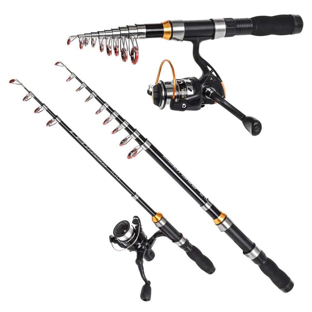 Ultra Short Mini Ice Fishing Rod Telescopic 1M-2.3M Pocket Travel Pole for Lure Fish in Saltwater Freshwater Winter