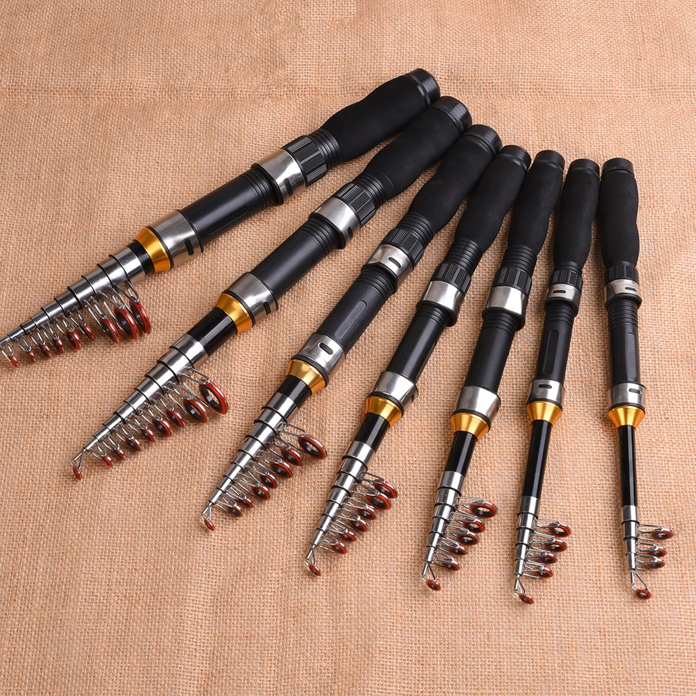 Ultra Short Mini Ice Fishing Rod Telescopic 1M-2.3M Pocket Travel Pole for Lure Fish in Saltwater Freshwater Winter