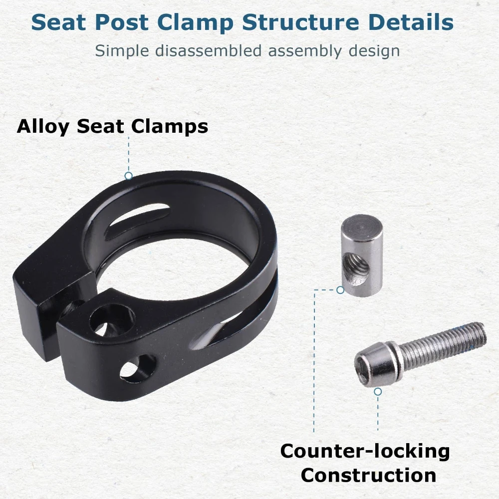 Cycles Bike Tube Clip Saddle Fixed Bicycle Accessories Aluminum Alloy 28.6/31.8/34.9mm Bike Parts Seatposts Clamp
