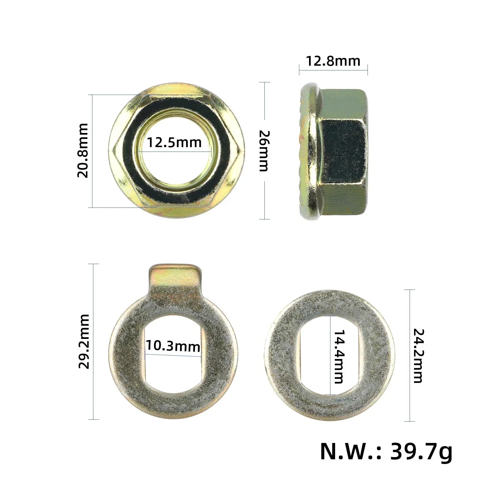 M14 Motor Screws Color Zinc For Kukirin G2 Max/Master/G3 Pro/G4 Max Electric Scooter Engine Screw Motor Shaft Nut Hook Plate