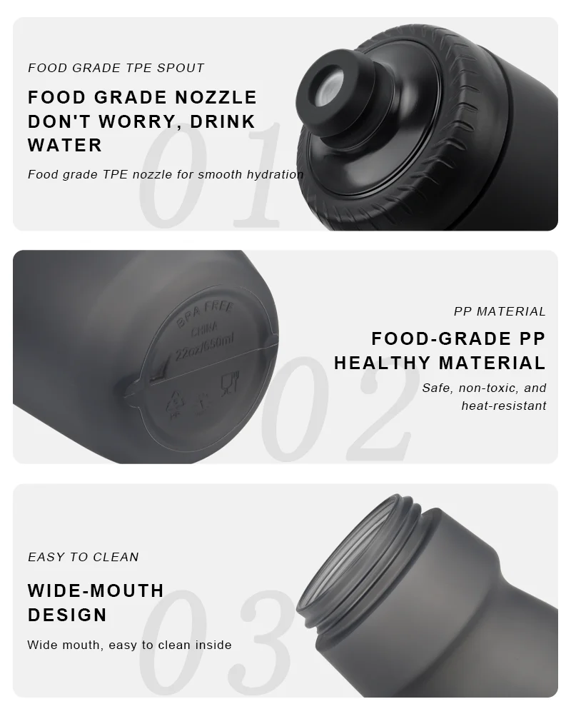 Sports Water Bottle Ultra-Light 550ML/650ML PP5 Portable Squeeze Mug for Outdoor Running Cycling Bicycle Kettle Bike Cup