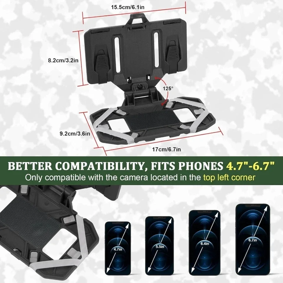 Outdoor Tactical MOLLE Folding Navigation Board Airsoft Map Case Admin Panel Mobile Phone Holder for Size 4.7-6.7in