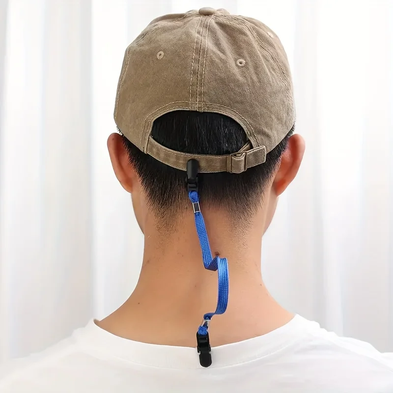 1pc New Hat Anti-Slip Rope Outdoor Anti-Slip Fixed Cap Clip Detachable Cap Clip Clip Rope for Fishing Hiking Sports Accessories